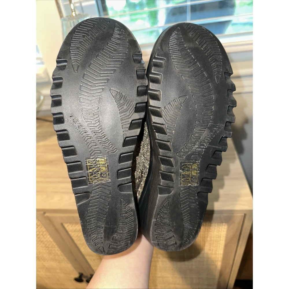 Corkys Featherlite Tent Black Gold Woven‎ Slip On Wedges Shoes Size 9 - Picture 6 of 7